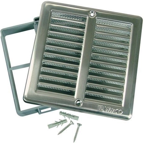 Rejilla de ventilación con malla 150 × 150 mm inoxidable