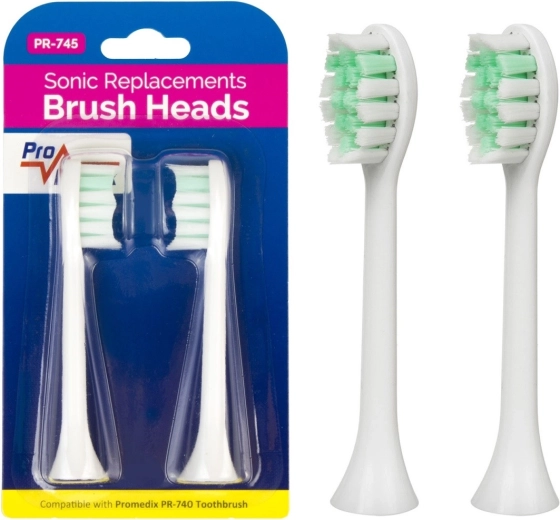 Promedix cabezales de recambio para cepillo de dientes PR-740, 2 uds., blancos