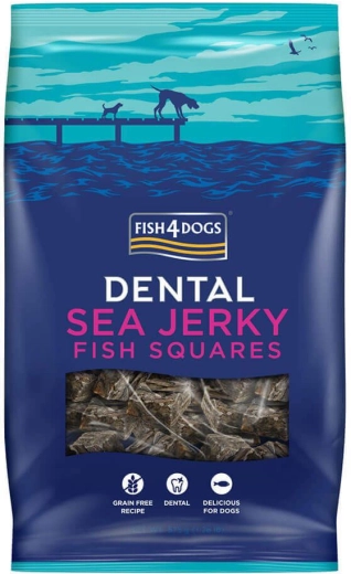 Fish4Dogs Dental Sea Jerky cuadrados de pescado para perros 575 g