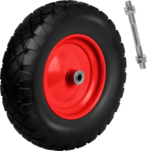 Rueda sin cámara para carretilla 4.00-8 negro-roja Humberg