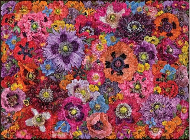 Puzzle Galison abejas entre flores de amapola – 1000 piezas