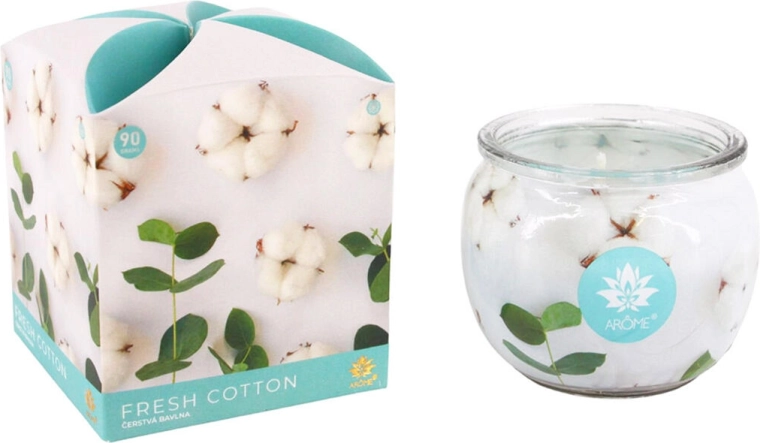 Vela aromática en vaso de vidrio Algodón fresco 90 g