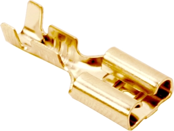 Terminal hembra de engarce cobrizado para conector macho de 6,3 mm