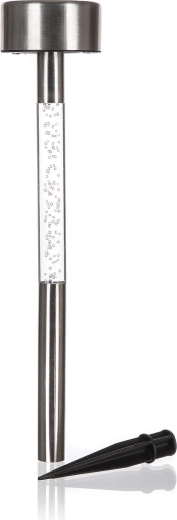 Lámpara solar de jardín Neon de acero inoxidable, diámetro 5,5 cm, altura 33 cm