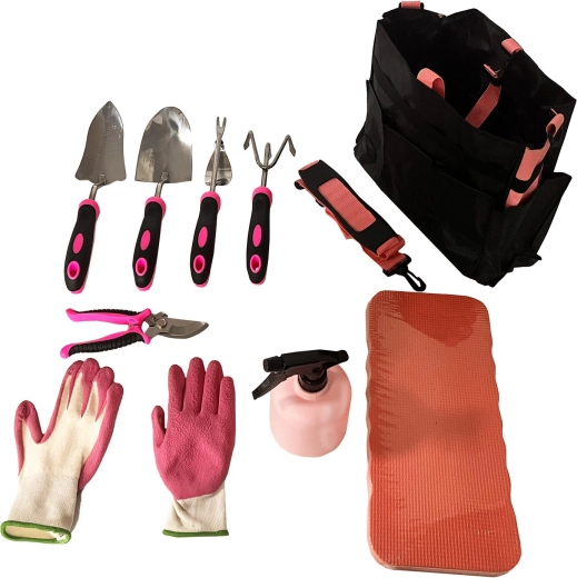 Set de herramientas de jardinería de 9 piezas – rosa