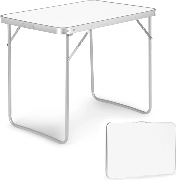 Mesa de camping plegable MultiGarden 80 × 60 cm blanca
