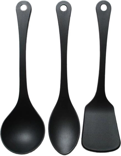 Juego de utensilios de cocina de 3 piezas negro