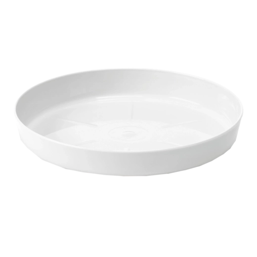 Plato de plástico para maceta 28 cm blanco LAMELA
