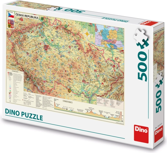 Puzzle Dino Mapa de la República Checa 500 piezas