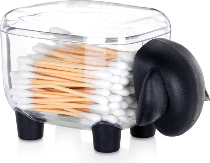 Recipiente para bastoncillos de algodón y discos desmaquillantes con forma de ovejita 13 cm