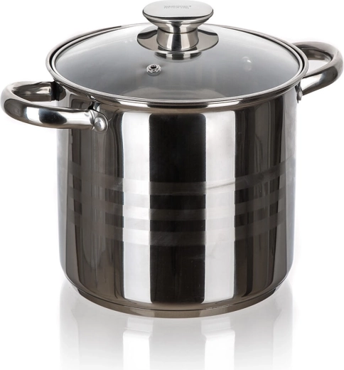 Olla de acero inoxidable con tapa de cristal 18 cm 4,3 l LIVING