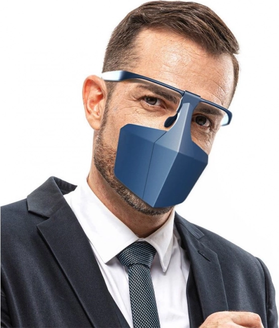 Pantalla facial protectora – azul