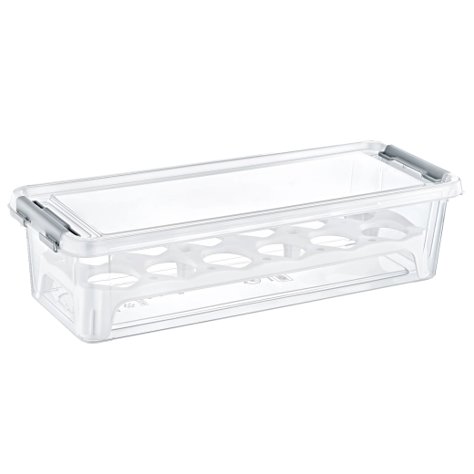 Caja rectangular de plástico para 12 huevos sin BPA