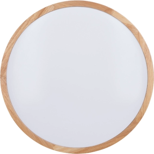 Diseño circular moderno con roble natural