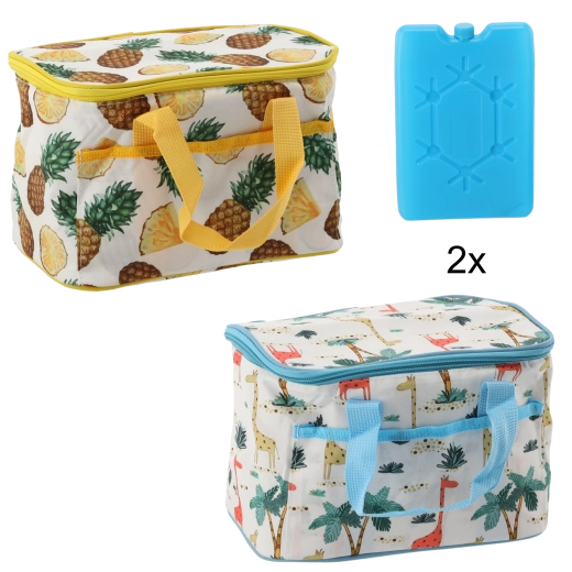 Bolsa térmica 6 l con acumuladores de frío, motivo de piña