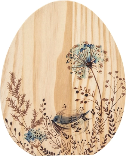 Figura decorativa de madera en forma de huevito Serenity 20 cm