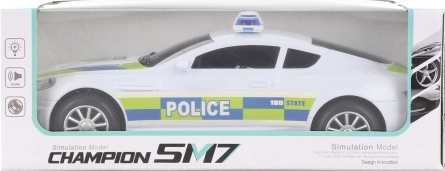 Coche de policía con luces y sonidos, con mecanismo de choque