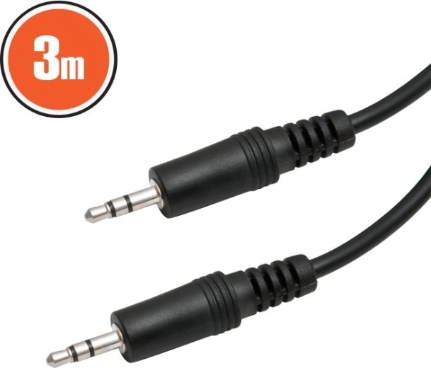 Cable de audio jack de 3,5 mm – jack de 3,5 mm, 3 m, negro