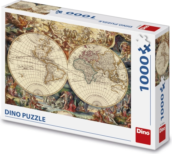 Puzzle DINO mapa histórica, 1000 piezas