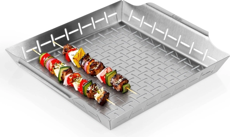 Cesta perforada para barbacoa Vilde de acero inoxidable 34,5 × 30 × 5 cm