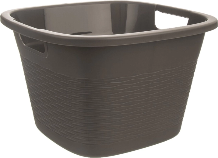 Barreño cuadrado de plástico ORION LOOP con asas, 16,8 l, gris oscuro