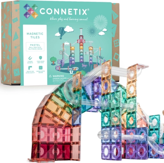 Connetix Pastel Ball Run set de construcciones magnéticas 106 piezas con pista de canicas