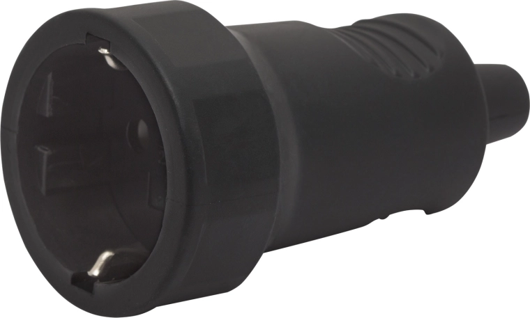 Enchufe de goma suelto negro 16 A