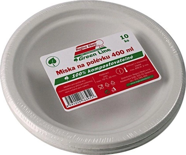 Bol para sopa de caña de azúcar 400 ml, desechable (10 uds)