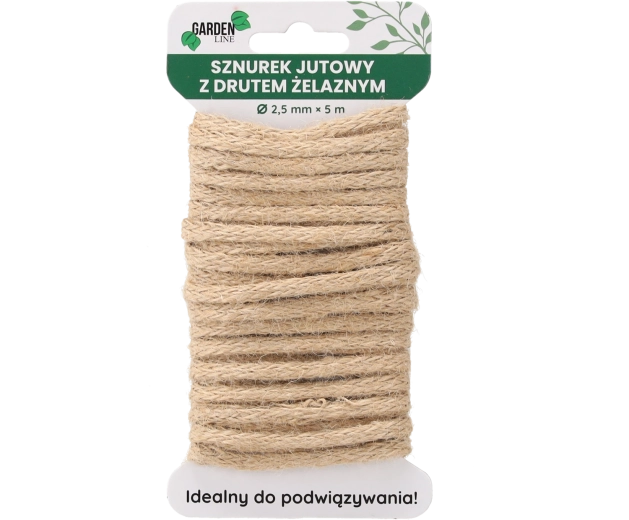 Cordel de yute con alambre de atado 2,5 mm × 5 m