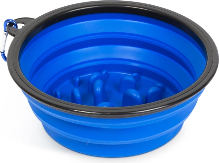 Cuenco plegable antivoracidad para perros azul 1000 ml
