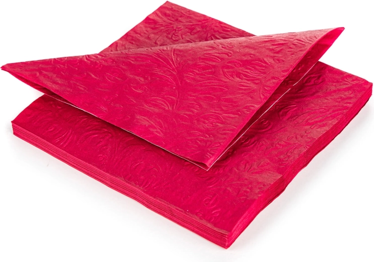 Servilletas de papel 33 × 33 cm burdeos, 3 capas, 20 uds
