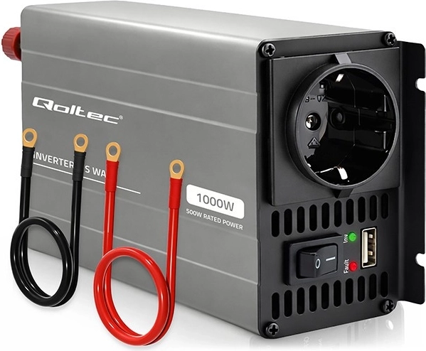 Inversor de tensión Qoltec MS Wave 12 V a 230 V 500/1000 W