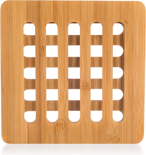 Salvamanteles de bambú para recipientes calientes 16 × 16 cm BRILLANTE