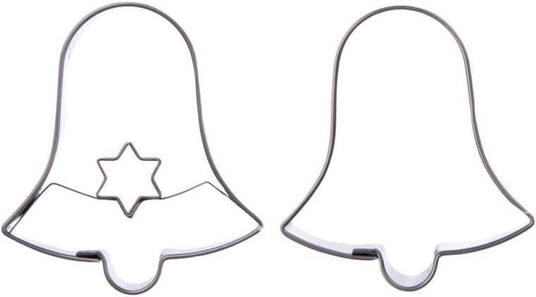 Juego de cortadores para galletas en forma de campana, acero inoxidable, 4,6 cm, 2 uds
