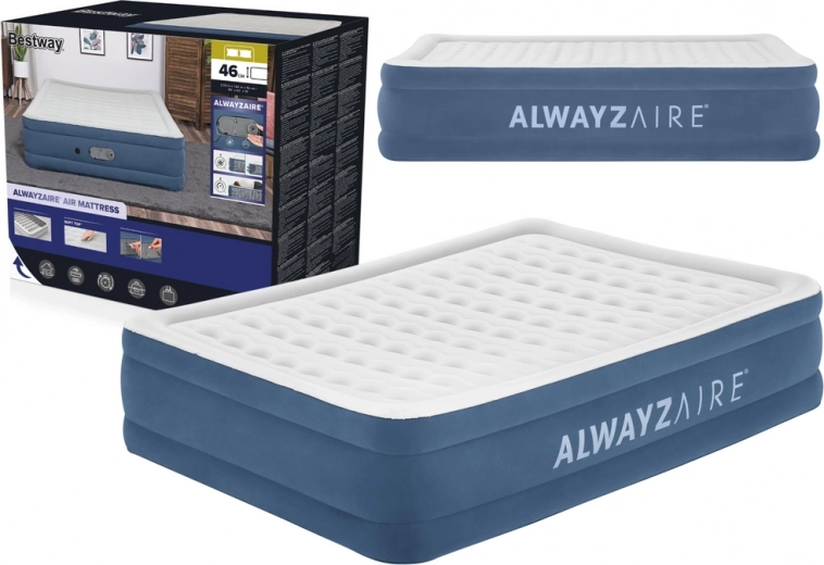 Colchón hinchable BESTWAY ALWAYZAIRE 203 × 152 × 46 cm con bomba integrada
