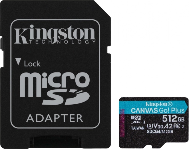 Tarjeta microSD 512 GB Canvas Go! Plus 200 MB/s A2 U3 V30 + adaptador