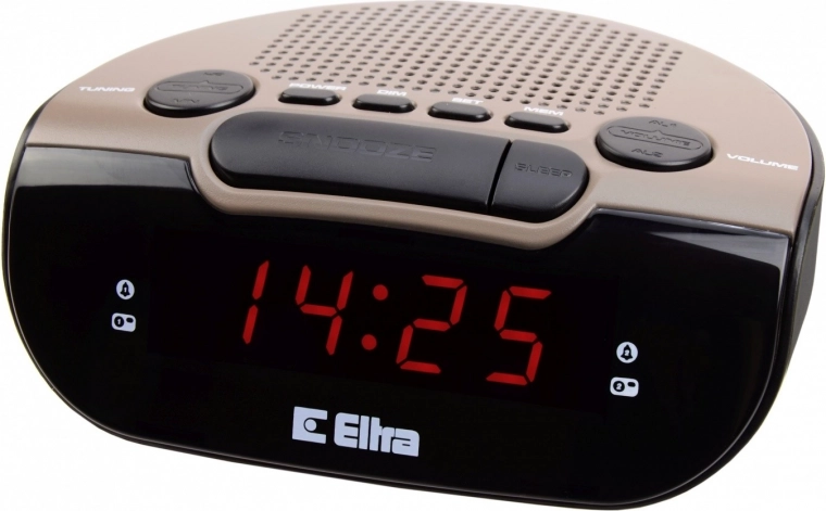 Radio despertador con sintonizador PLL negro/caqui