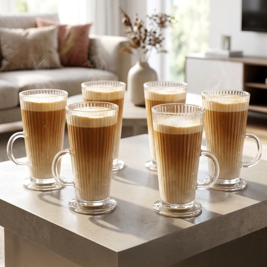 Set de 6 uds con capacidad de 270 ml: ideal para latte