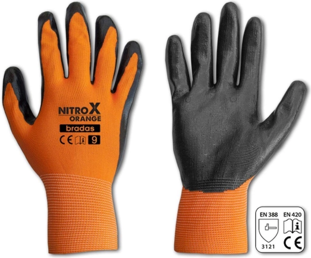 Guantes de trabajo de nitrilo Nitrox Orange talla 8