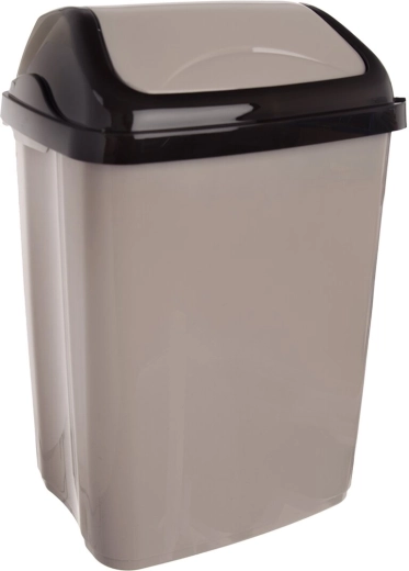 Papelera Vittario con tapa basculante 26 l, marrón café