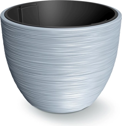 Maceta con inserto Furu 56,9 cm: funda de plástico gris claro para plantas, apta para interior y exterior