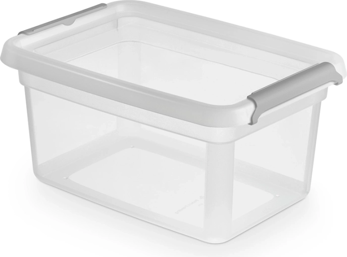 Basestore recipiente de plástico con tapa y clips 1,5 l
