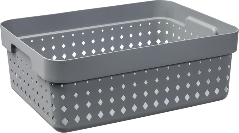 Cesta organizadora Seoul mediana, gris, 35,7 × 26,8 × 13,1 cm