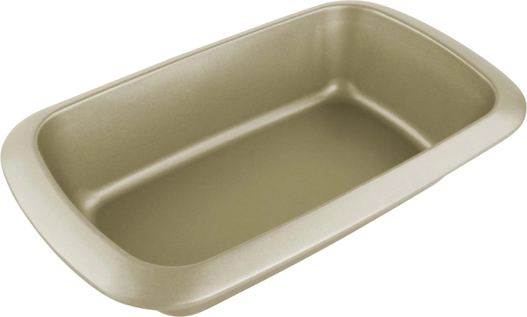 Molde para pastel Kitchisimo de acero al carbono 29 × 17 × 6,3 cm, dorado