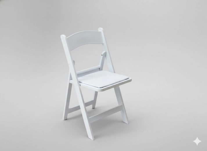Silla plegable blanca para catering