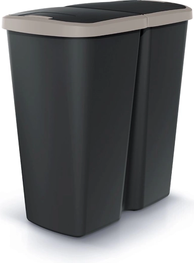 Cubo de basura para separación de residuos Prosperplast Compacta Duo 45 l