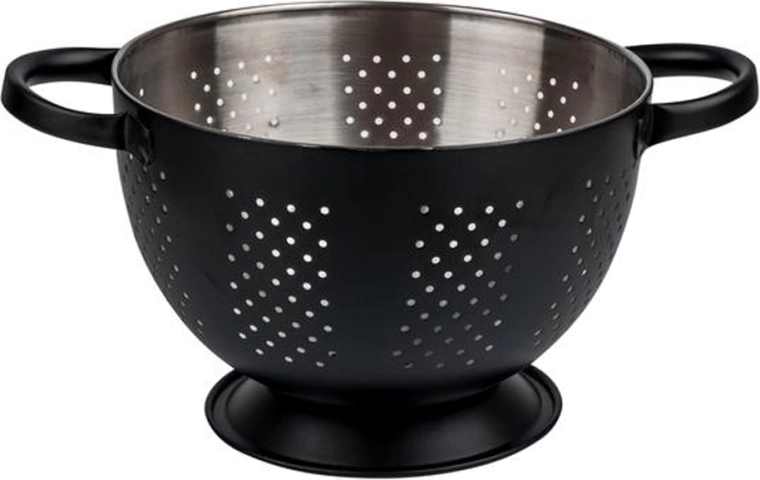 Colador profundo de acero inoxidable 22 × 15 cm, negro