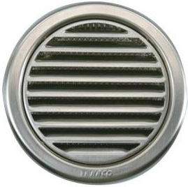 Rejilla de ventilación con malla, acero inoxidable, diámetro 125 mm