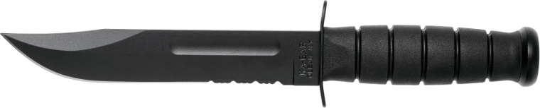 Kabar Full Size Black – cuchillo de combate táctico 18 cm con funda de cuero
