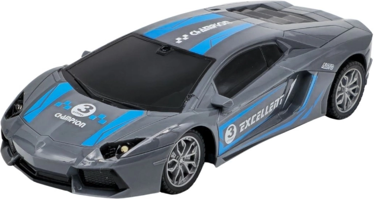 Coche deportivo teledirigido gris-azul - 1 unidad